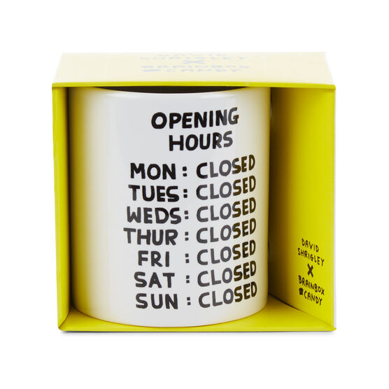 David Shrigley Opening Hours mug