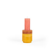 Yellow and pink candle stack