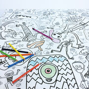Monsters giant paper tablecloth colouring sheet