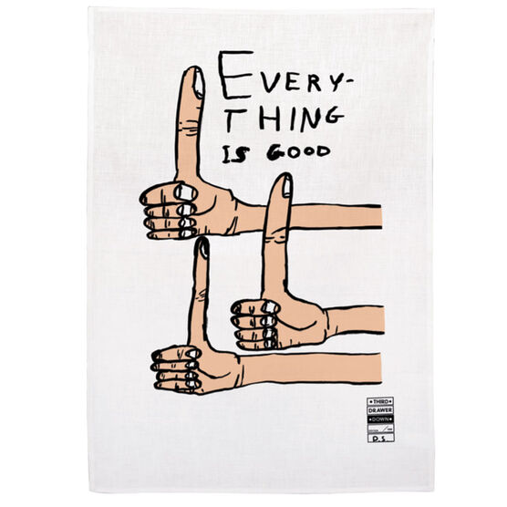 David Shrigley Everything is Good tea towel