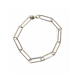 Paperclip silver bracelet