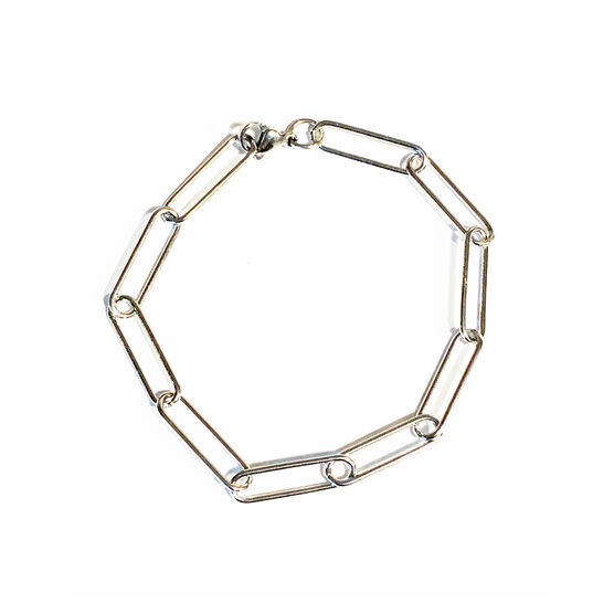 Paperclip silver bracelet