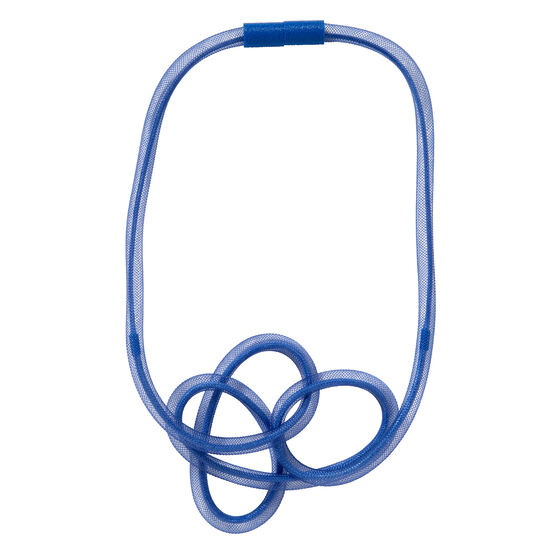 Blue mesh short necklace