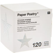Silver star sticker roll