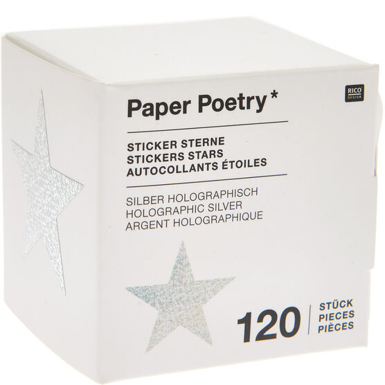 Silver star sticker roll