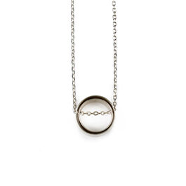 Silver Circle in Circle necklace