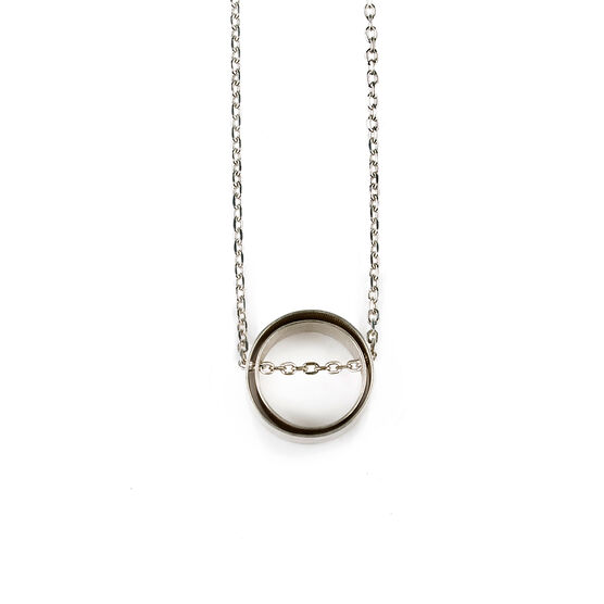 Silver Circle in Circle necklace