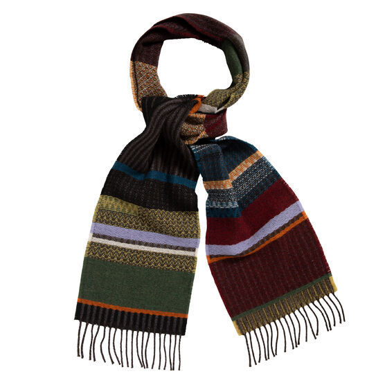 Burgundy striped scarf