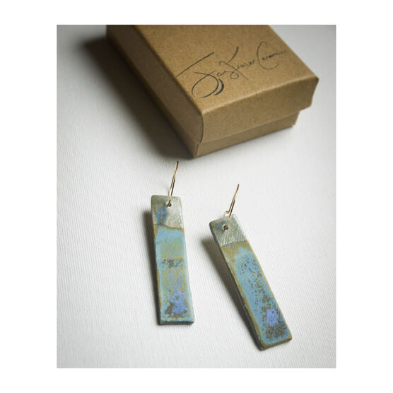 Seascape ceramic earrings