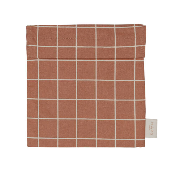 Gridded terracotta sandwich bag
