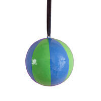 Blue & green vertical striped bauble