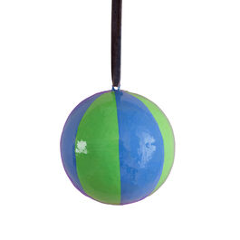 Blue & green vertical striped bauble