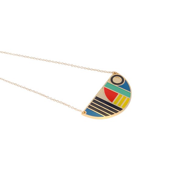 Tom Pigeon semi-circle enamel necklace