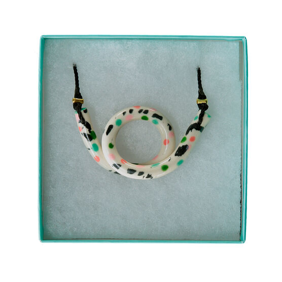 Ceramic Peony loop necklace
