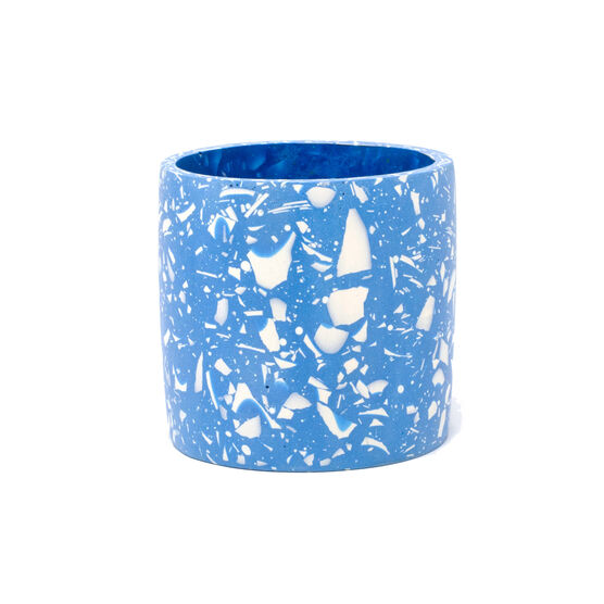 Blue terrazzo plant pot