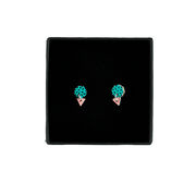 Poptagon turquoise and rose earrings