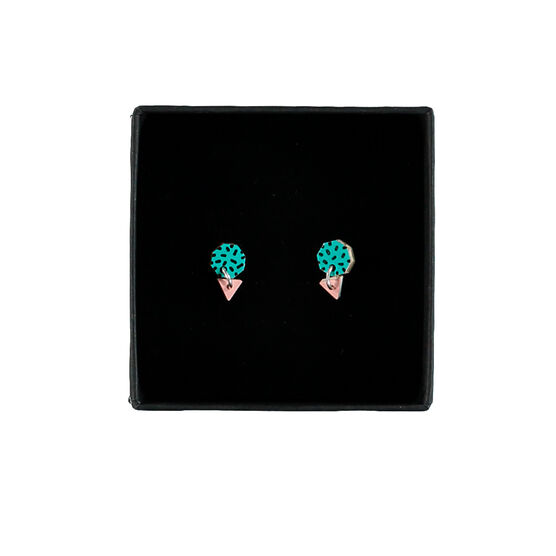 Poptagon turquoise and rose earrings
