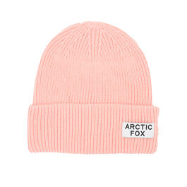 Pink knit beanie hat
