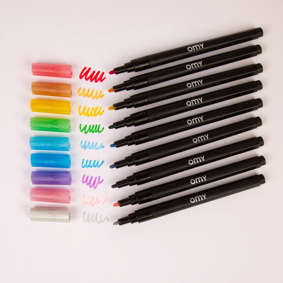 Glitter marker pens
