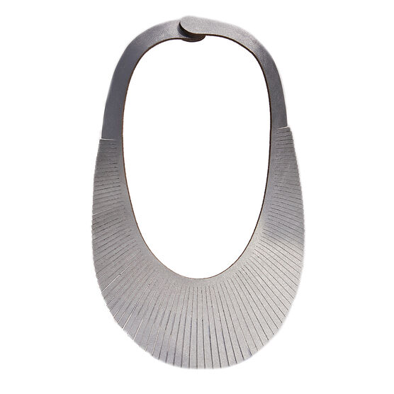Brigitte silver leather necklace
