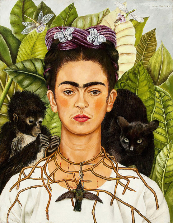 Frida Kahlo: Self-Portrait with Thorn Necklace and Hummingbird