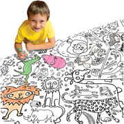 Animals giant paper tablecloth colouring sheet
