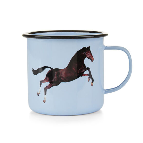 Horse enamel mug
