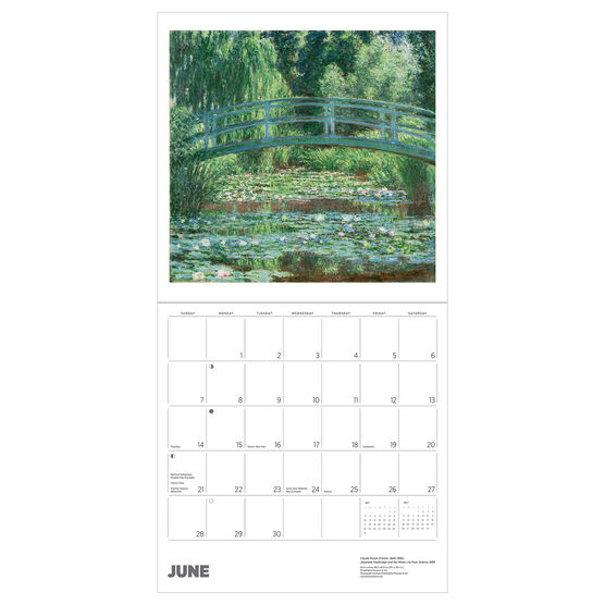 Claude Monet 2026 wall calendar