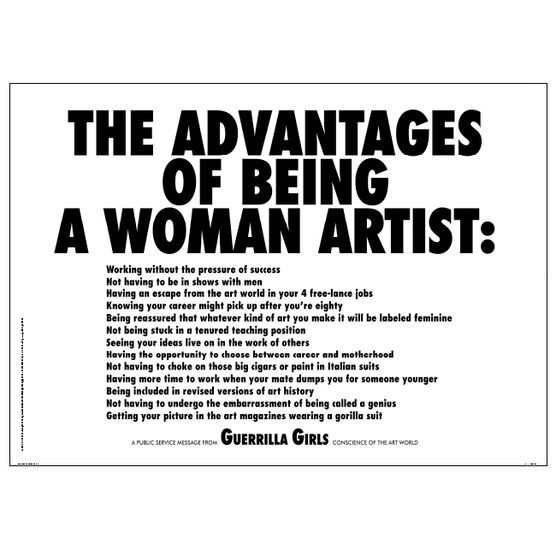 Guerrilla Girls The Advantages of Being a Woman Artist (poster)