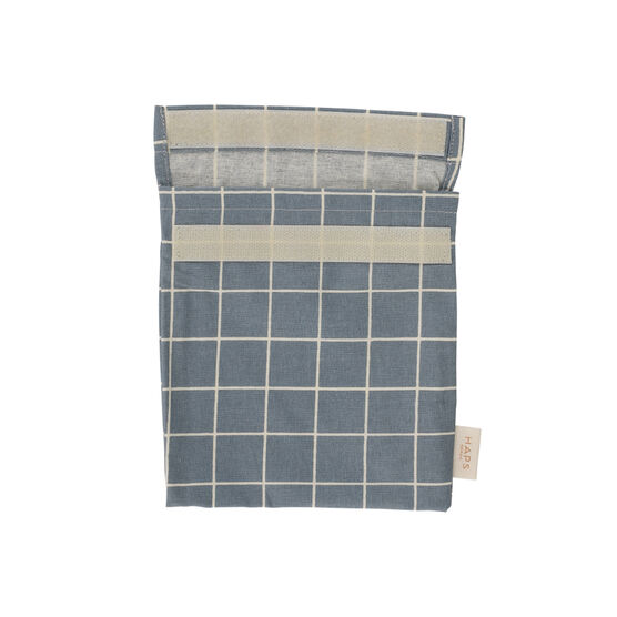 Gridded blue sandwich bag