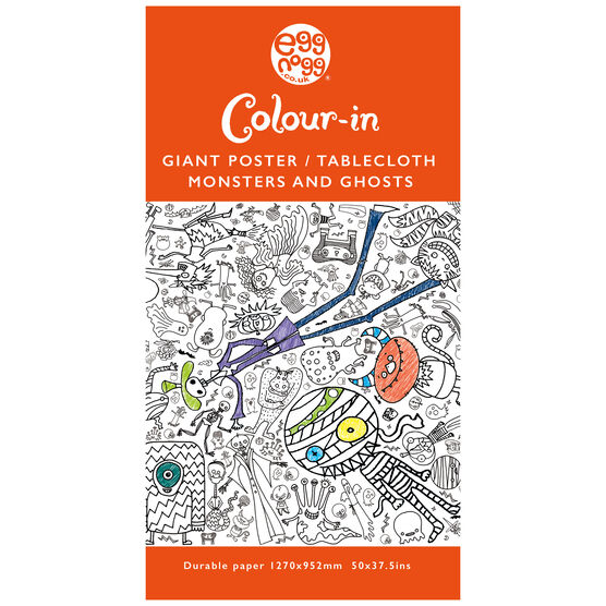 Monsters giant paper tablecloth colouring sheet