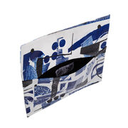 Laura Slater large cobalt blue leather clutch bag