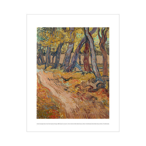 Vincent van Gogh: Garden of Saint-Paul Hospital with Figure mini print