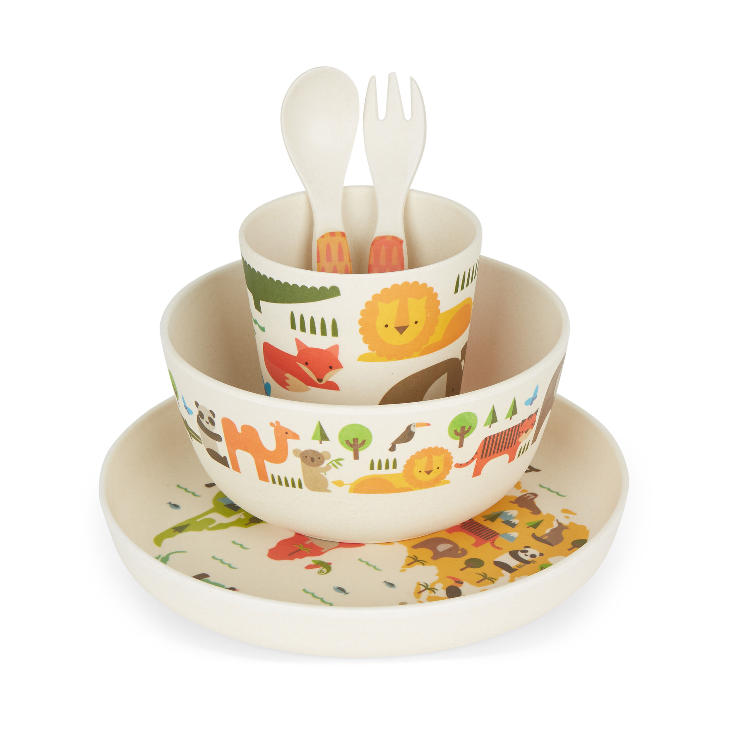 Children's bamboo dinner set top