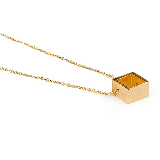 Gold Square in Square necklace