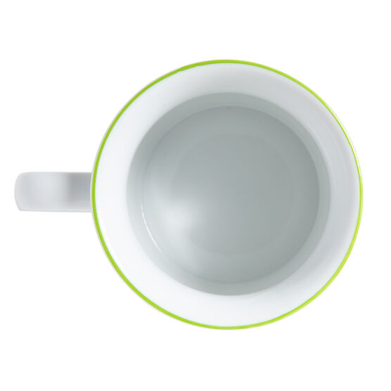 White and green Tate mug