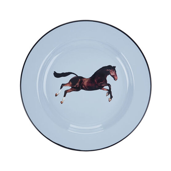 Horse enamel plate
