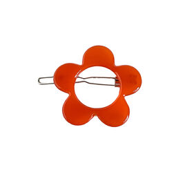 Orange flower hair clip