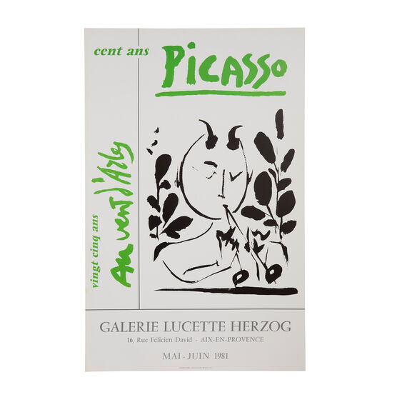 Cent Ans Picasso Galerie Lucette Herzog, 1981 rare vintage poster