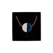 Concrete and navy disc necklace