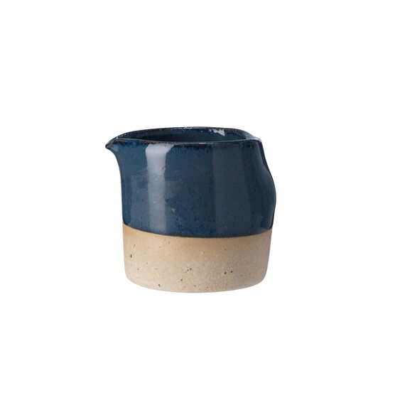 Blue ceramic milk jug