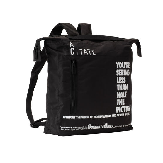 Ally Capellino Guerrilla Girls black rucksack | Bags | Tate Shop 