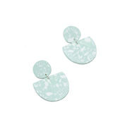Mint and white Crescent earrings