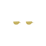 Gold semi circle stud earrings