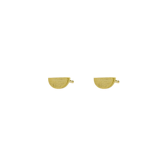 Gold semi circle stud earrings