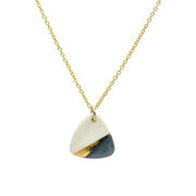 Grey and gold porcelain necklace