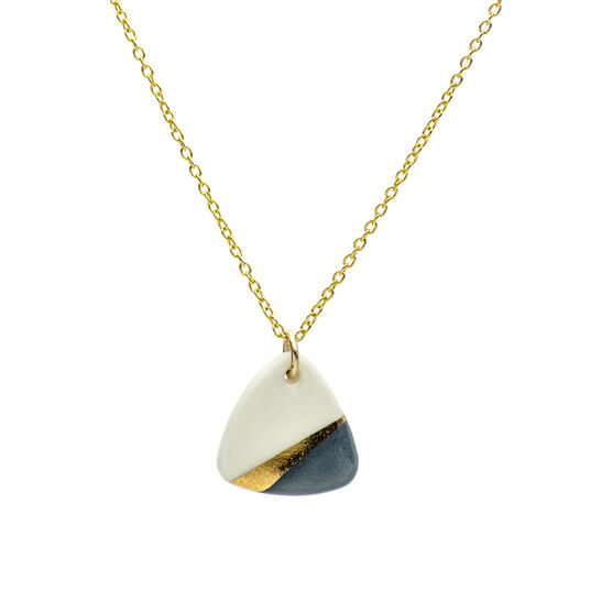 Grey and gold porcelain necklace