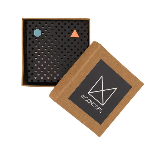 Hexagon and triangle stud earrings