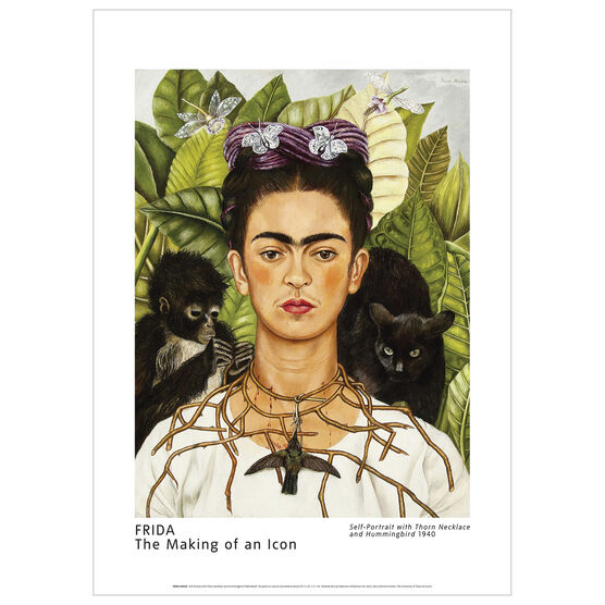 Frida Kahlo Self-Portrait with Thorn Necklace and Hummingbird large poster