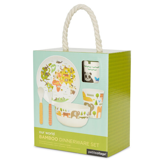 Our World children's bamboo dinnerware set